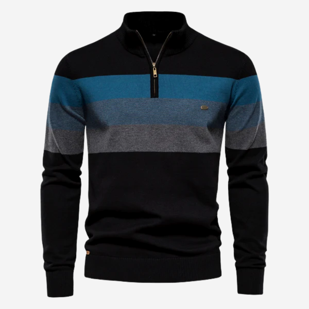 Traditional Mens Horizontal Stripe Pullover