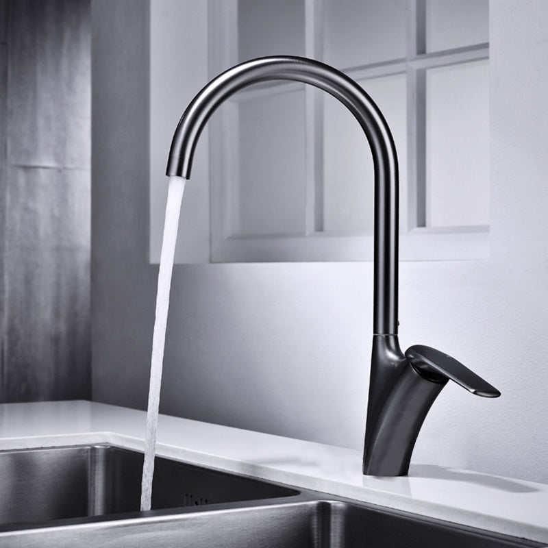 Brushed Steel Sink Faucet with Swivel Spout - OutfitLondon