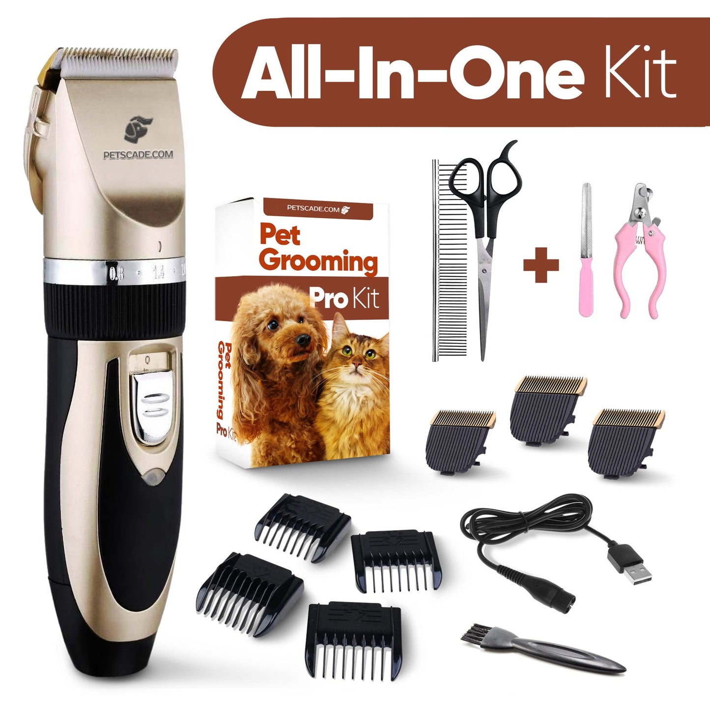 Pet Grooming Tool Shedding Brush Set