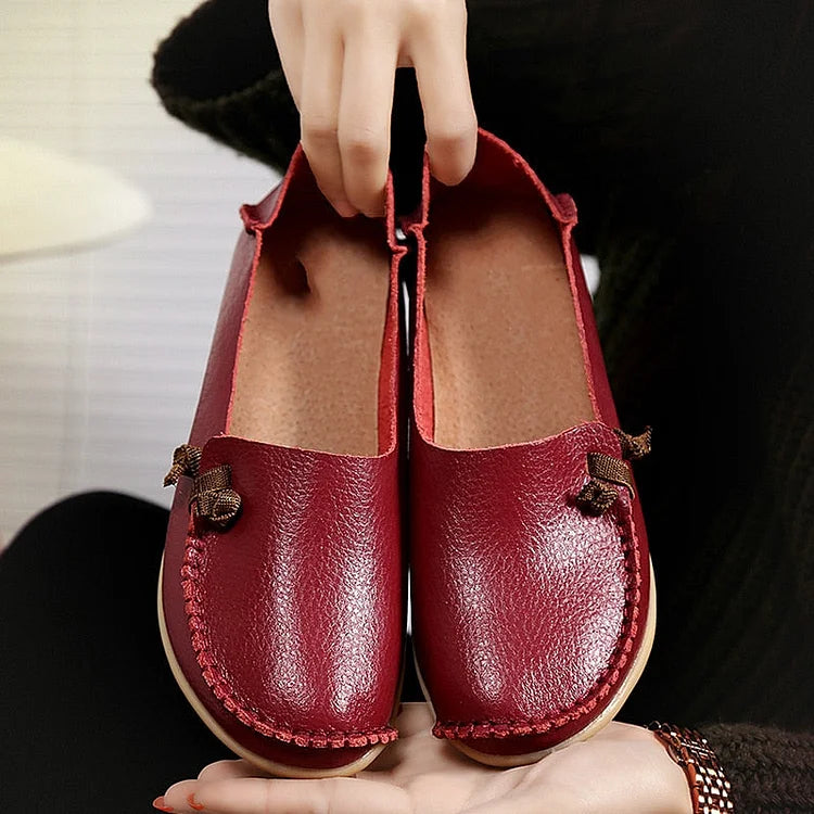 Flat Bottom Ladies Casual Mom Shoes Soft Loafers