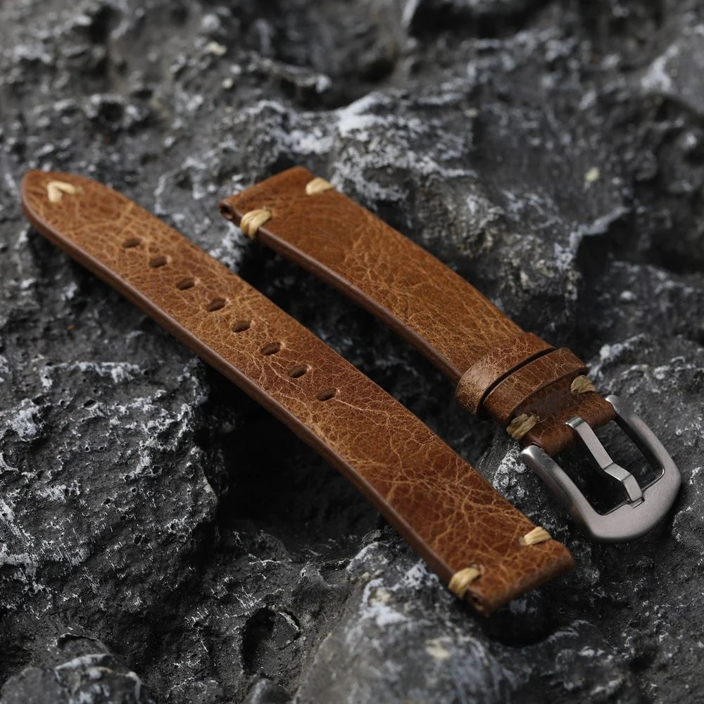 Vintage Brown Leather Belt Strap