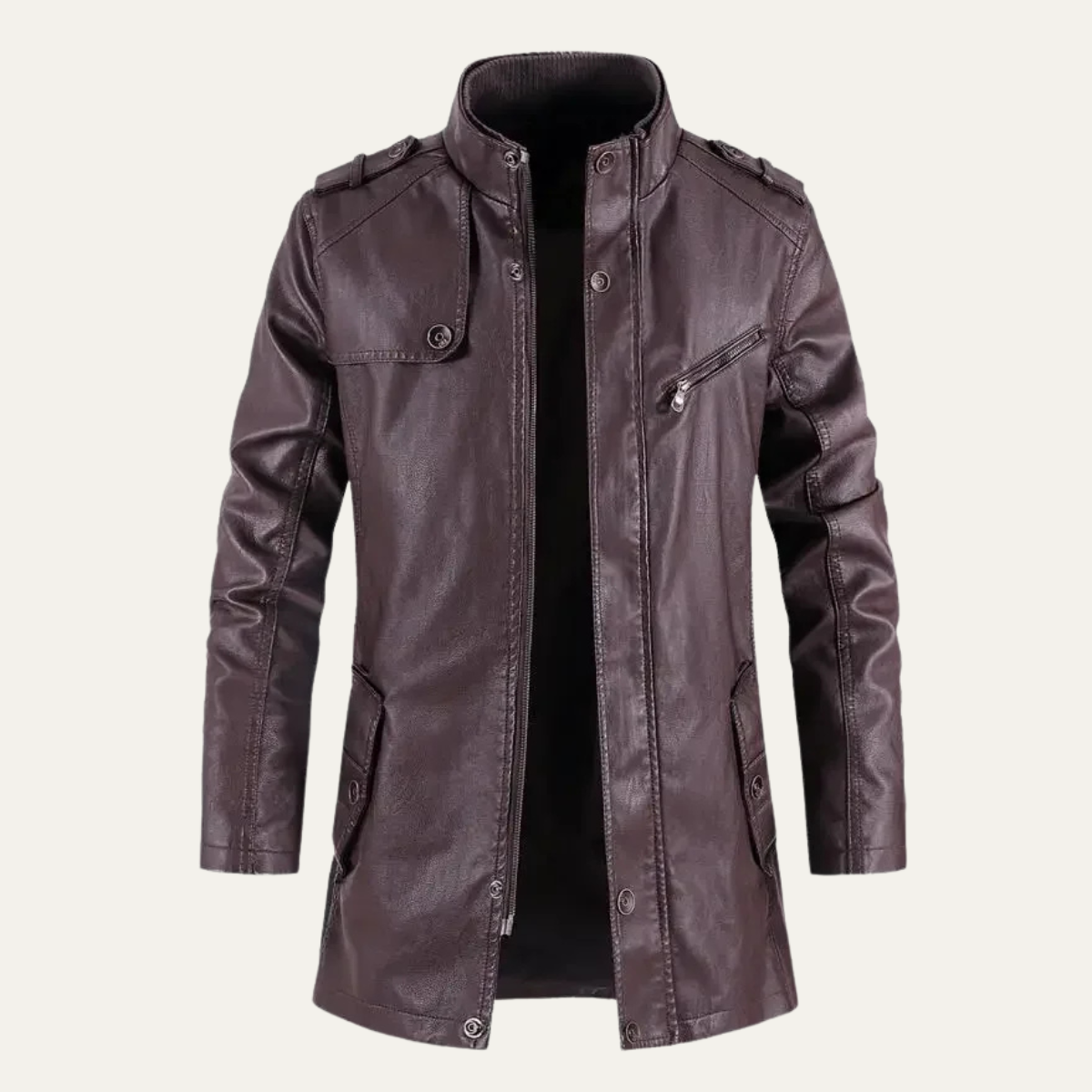 Men's Water Resistant Synthetic Leather Jacket