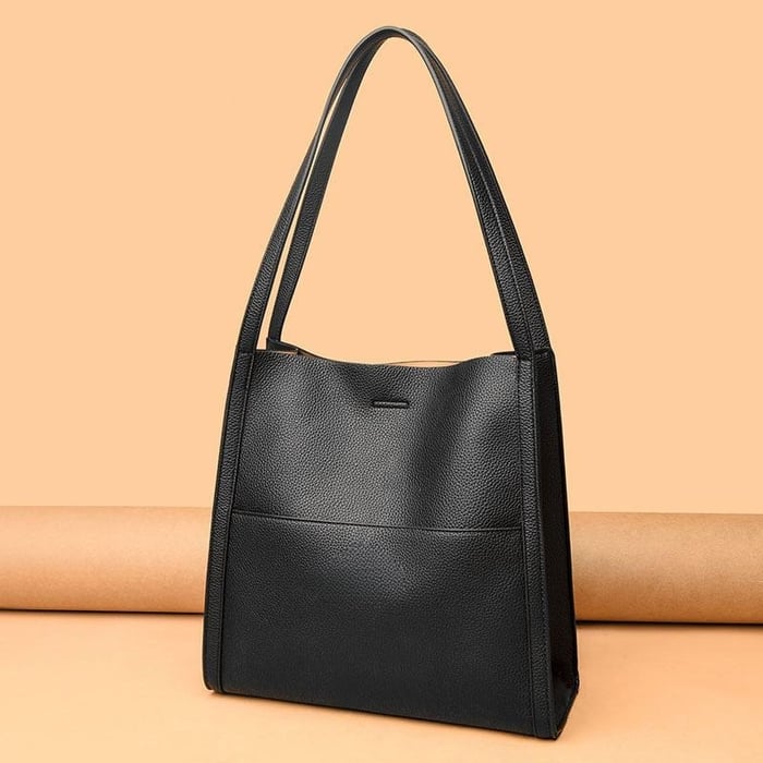 Luxury Red Faux Leather Tote Bag