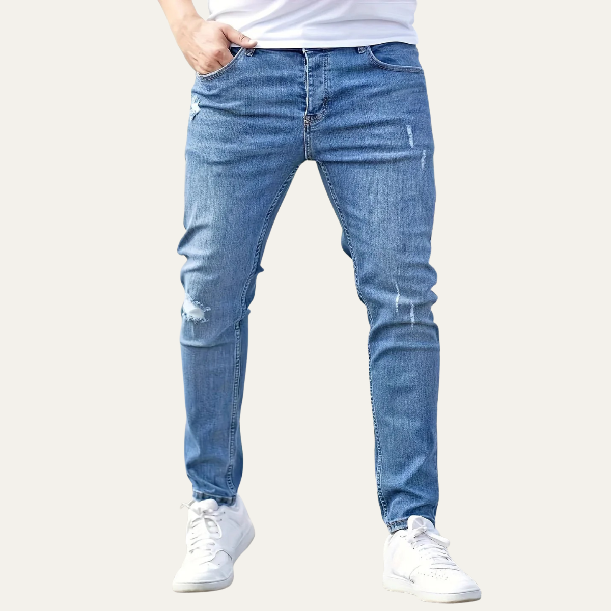 Slim Fit Mens Dark Blue Stretch Jeans
