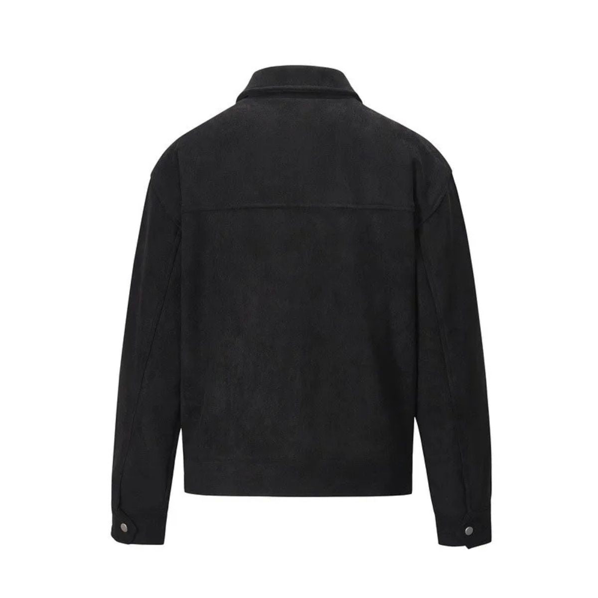 Men's Synthetic Suede Zipper Jacket with Pocket Details