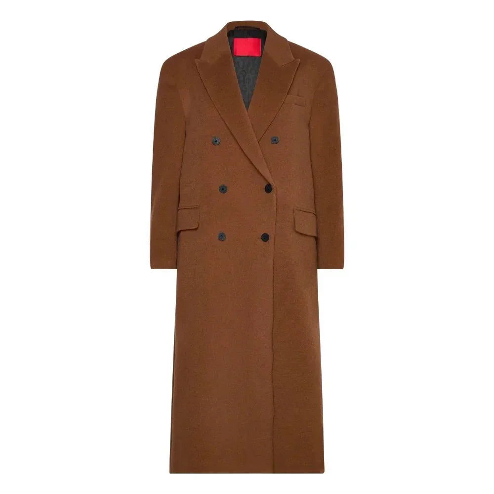Doctor Who Brown Wool Double Breasted Trench Coat - OutfitLondon