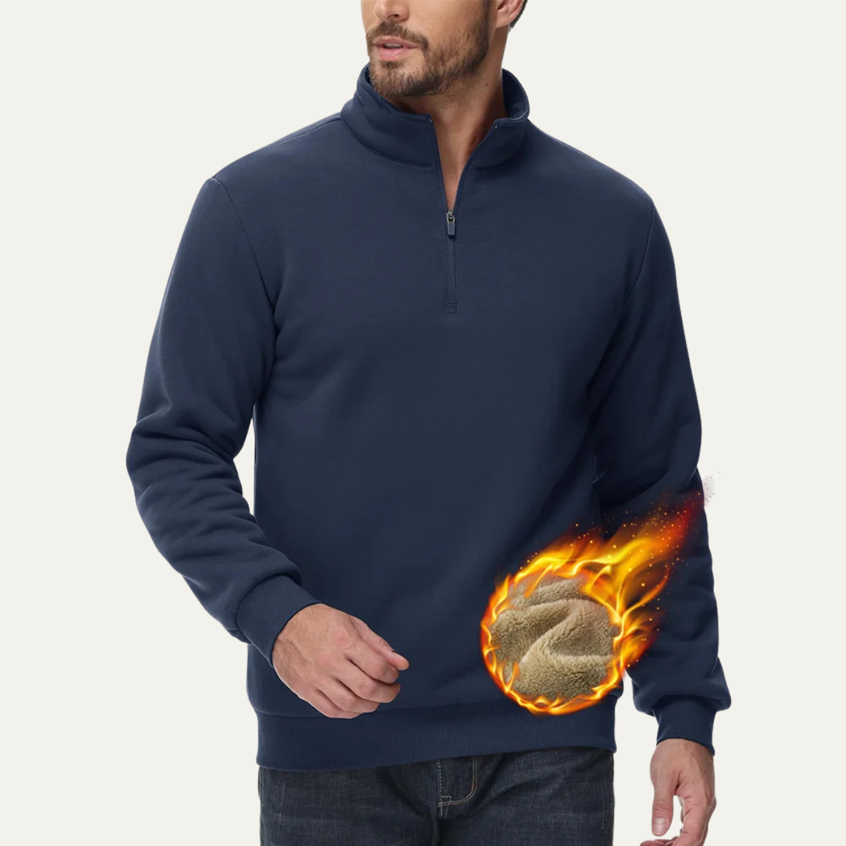 Men's Cozy Thermal Half Zip Sweater