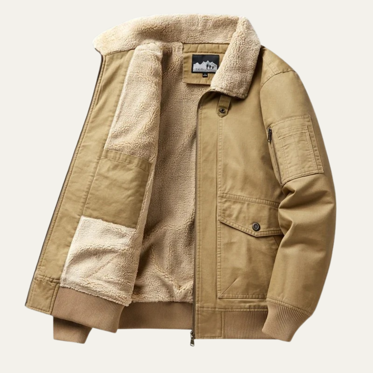 Thermal Mens Fleece Bomber Winter Coat