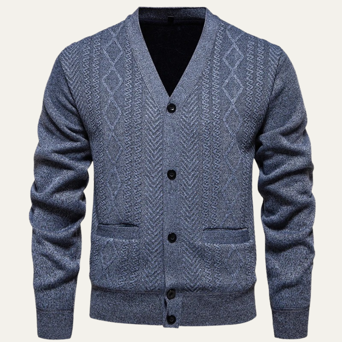 Men's Cozy Crew Neck Pocket Cardigan Sweater