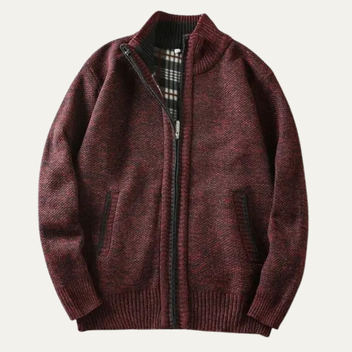 Thick Knit Men's Zip Up Fleece Jacket