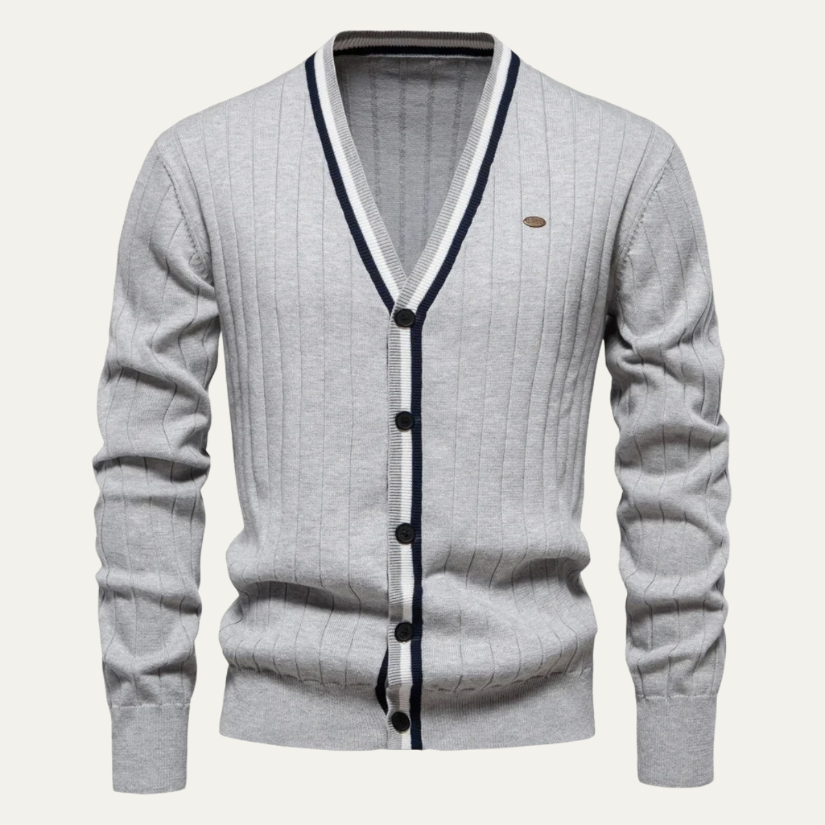 Men's Skinny Fit Crew Neck Cotton Sweater Cardigan