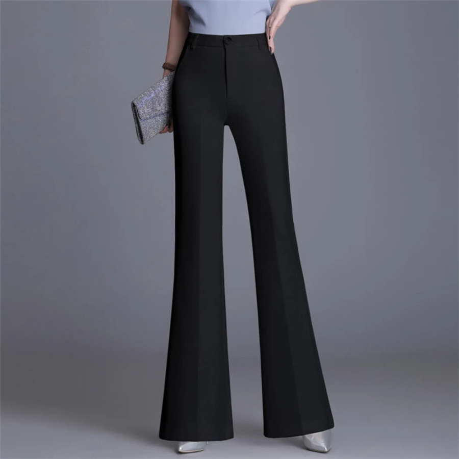 Slim Fit High Waist Wide Leg Women's Pants