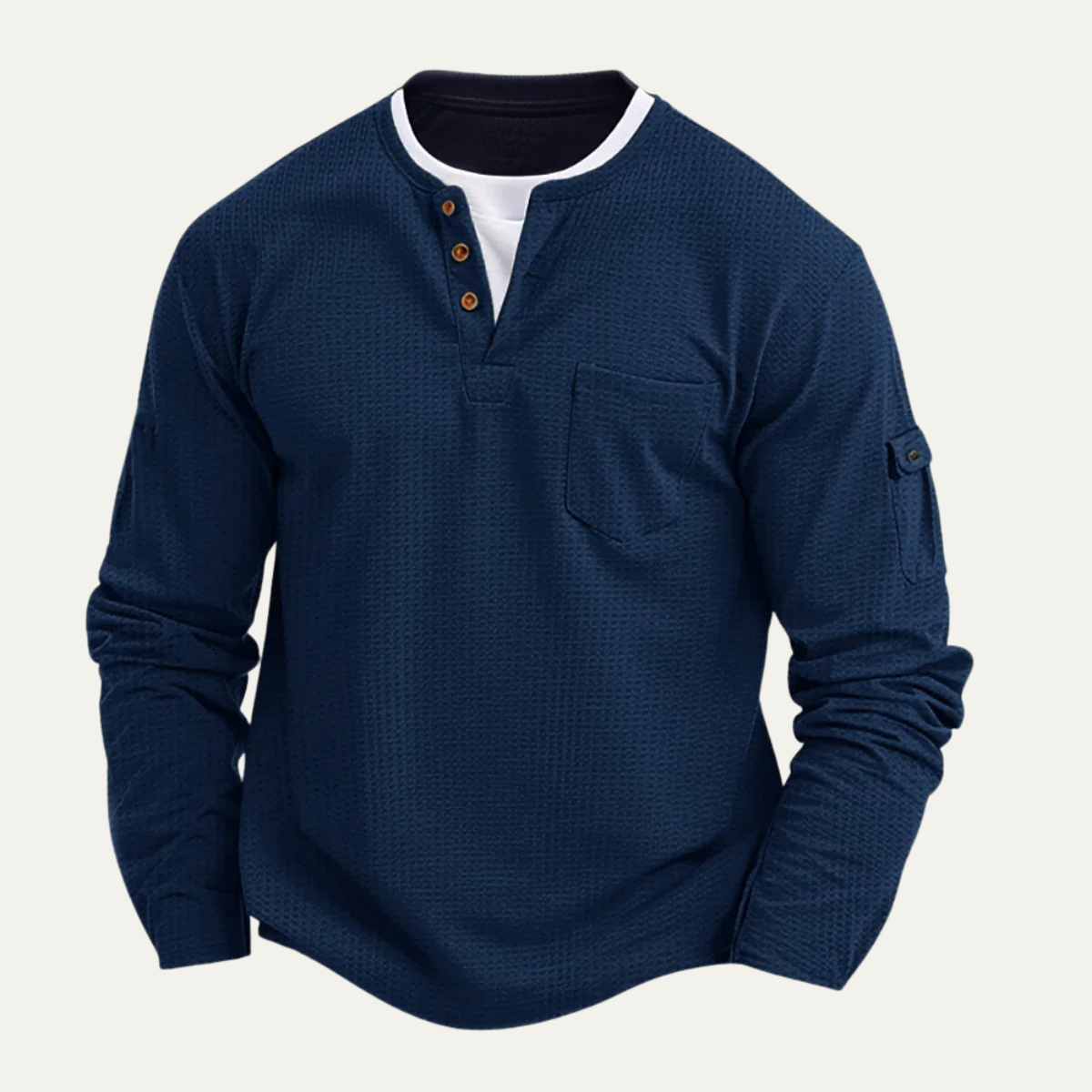 Relaxed Fit Men's Waffle Knit Sweater