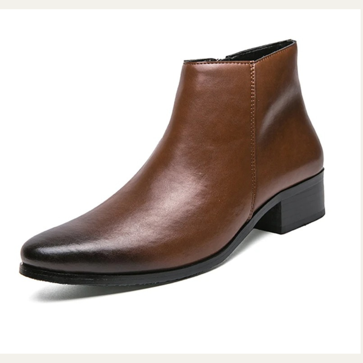 Elegant Men's Leather Ankle Dress Boots