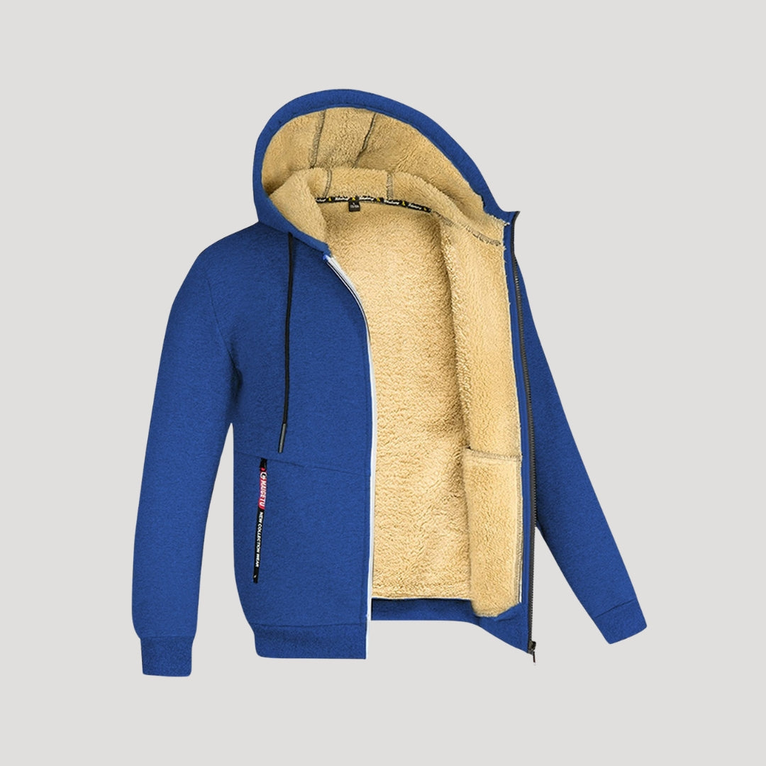 Warm Fleece Lined Zipper Hooded Jacket