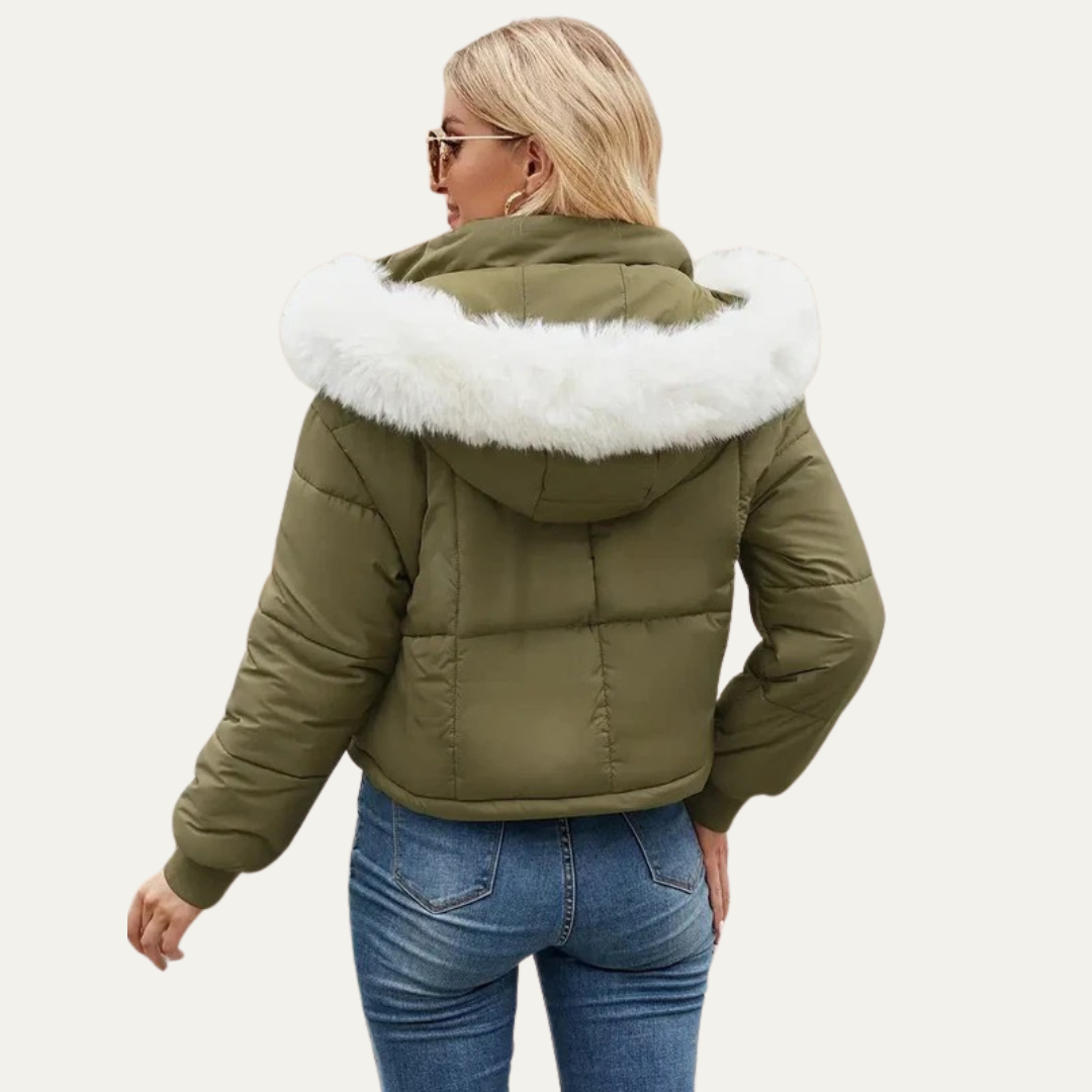 Short Puffy Winter Coat for Women