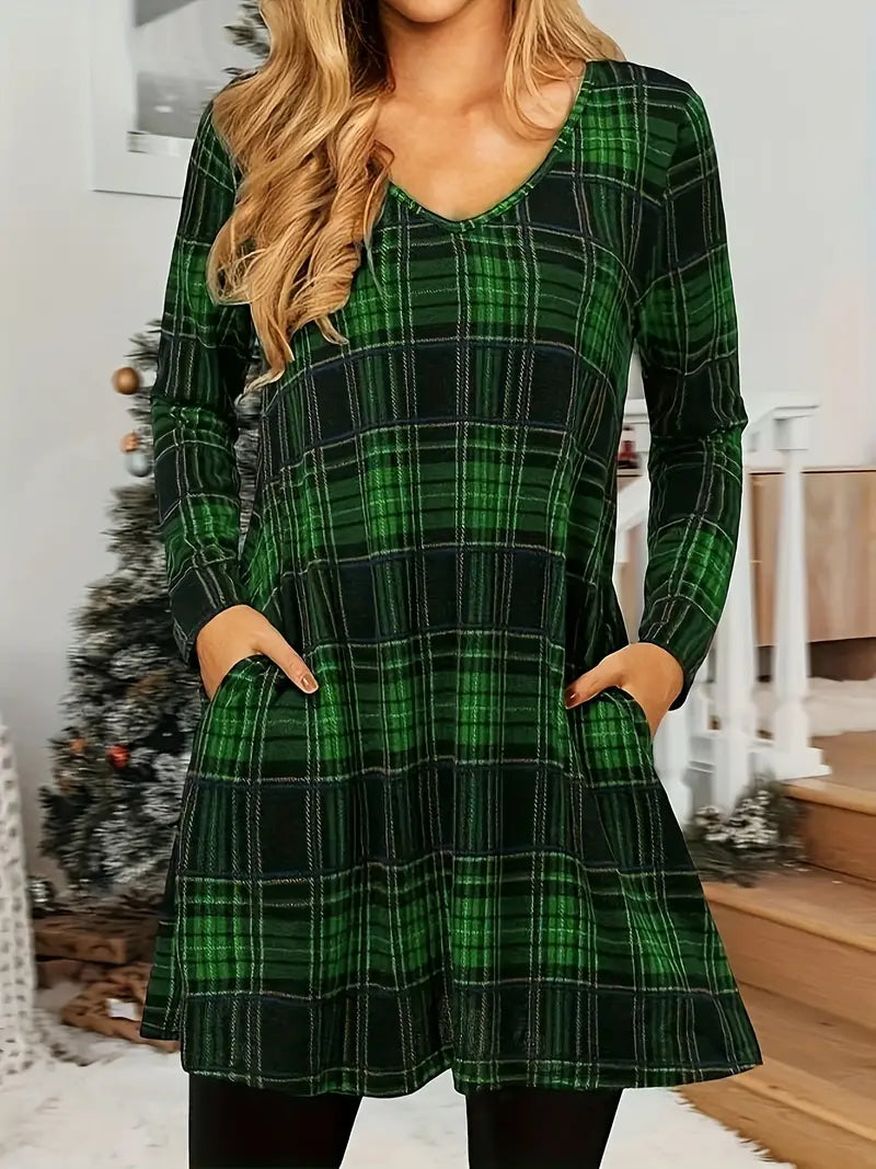Comfortable Summer V-Neck Dress for Ladies
