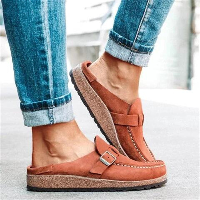 Women's Casual Leather Flat Sandals