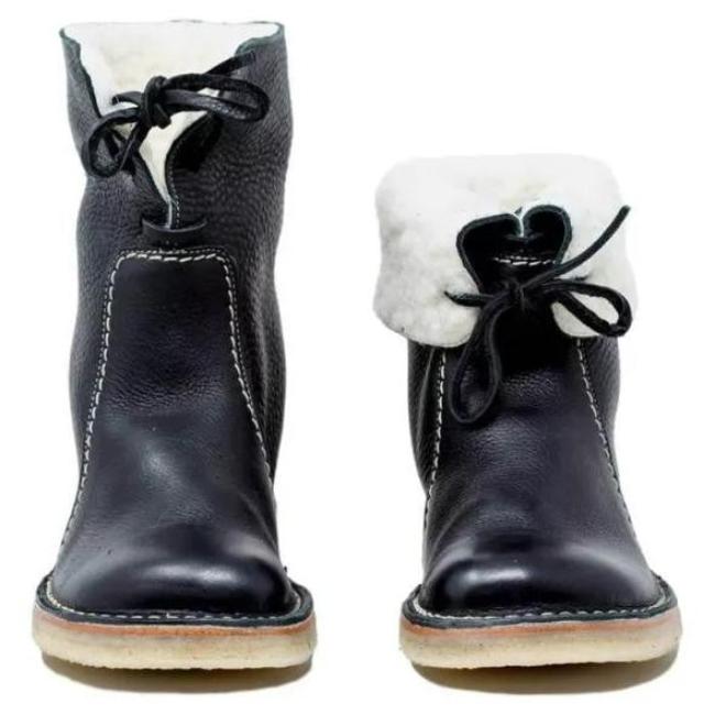 Compact Foldable Ankle Leather Boots
