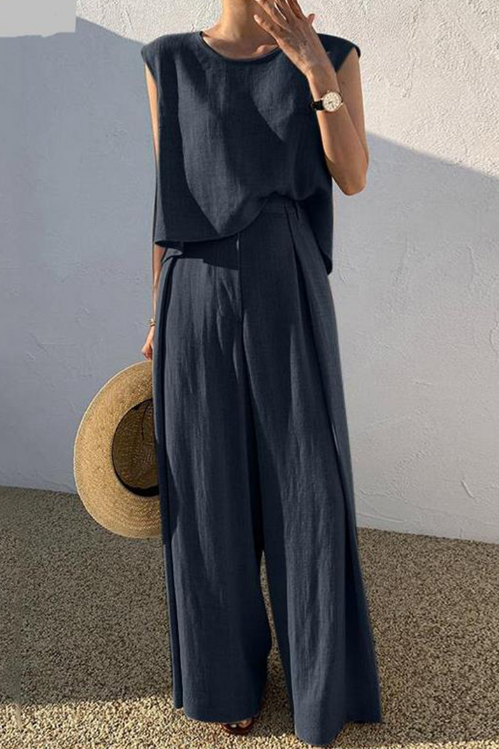 Comfortable Cotton Casual Pants and Top Set