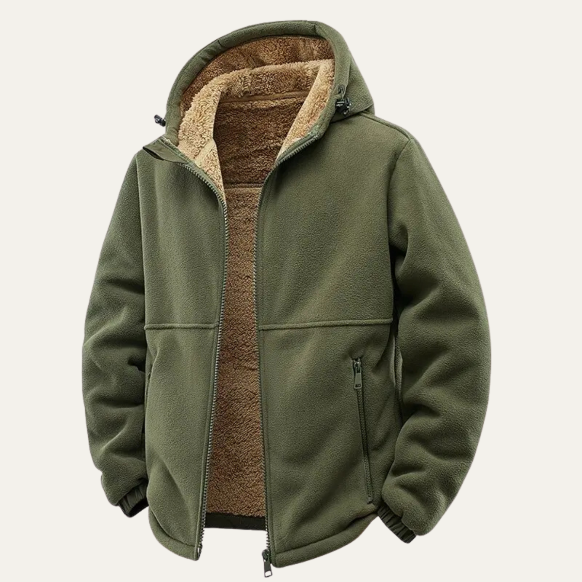 Warm Men's Full Zip Fleece Hoodie Jacket