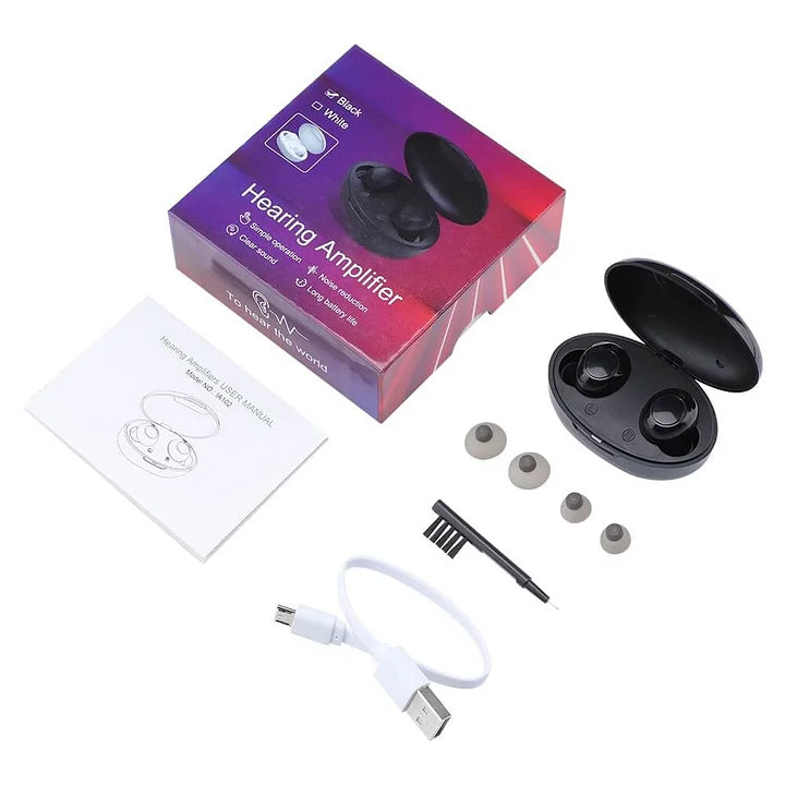 In-Ear Hearing Aids Invisible Enhancer Rechargeable Mini Sound Amplifier UK