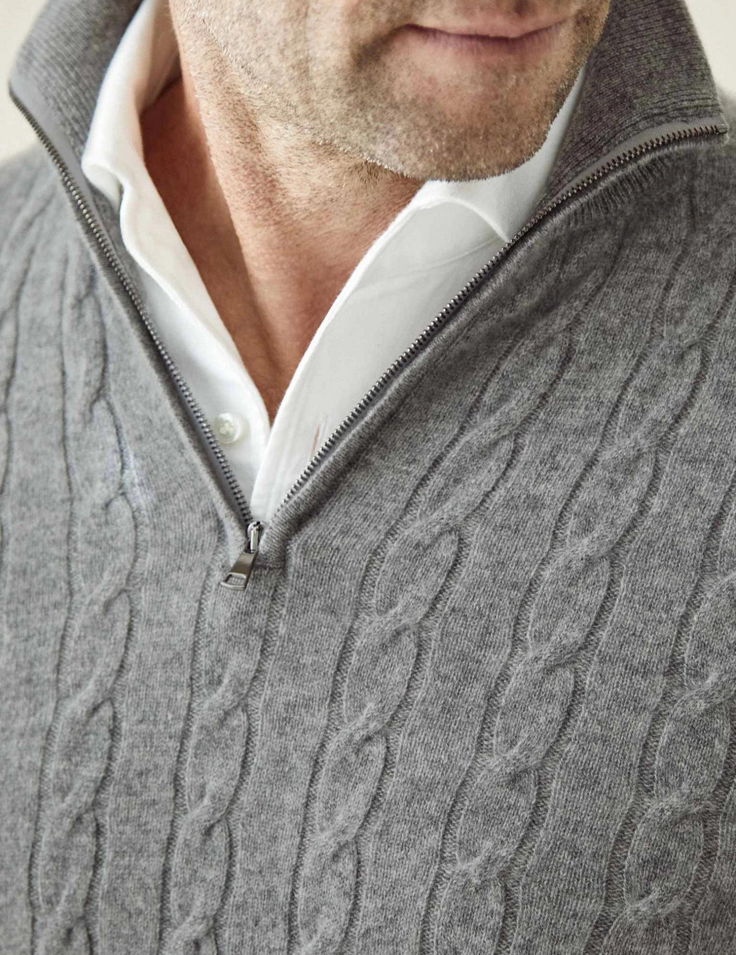 Cozy Zip Up Cable Knit Sweater