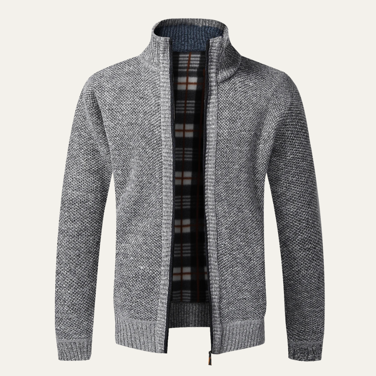 Warm Mens Knit Zipper Cardigan Sweater