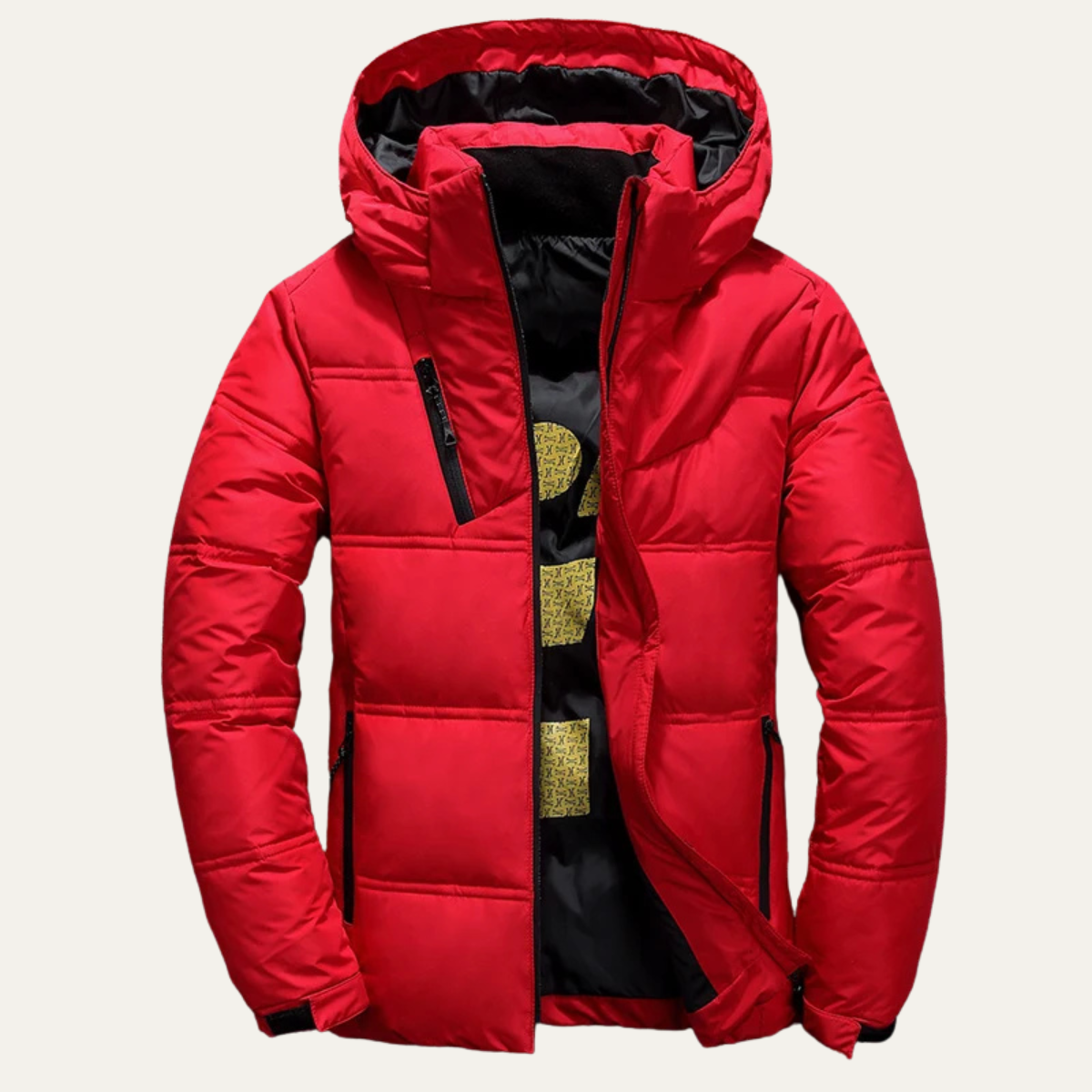 Warm Men's Down Filled Hooded Winter Coat