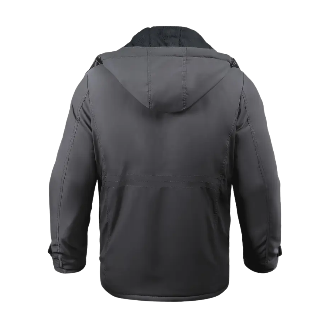 Warm Waterproof Men's Parka Coat with Faux Fur Hood