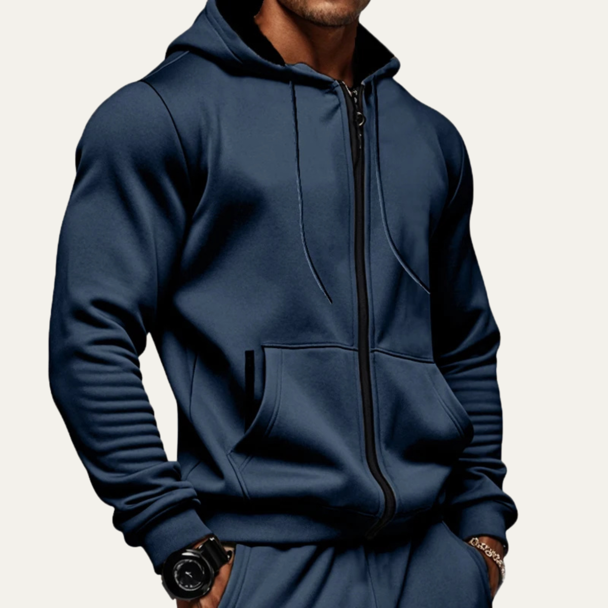 Cozy Men's Fleece Zip Up Hooded Jacket