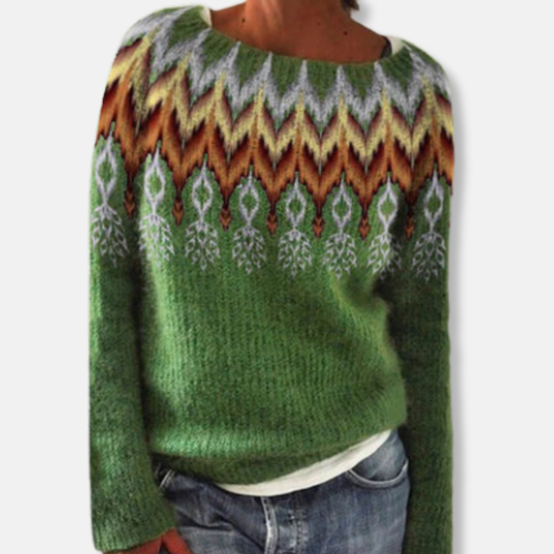 Comfortable Loose Fit Sweater | Gradient Tree Pattern Sweatshirt