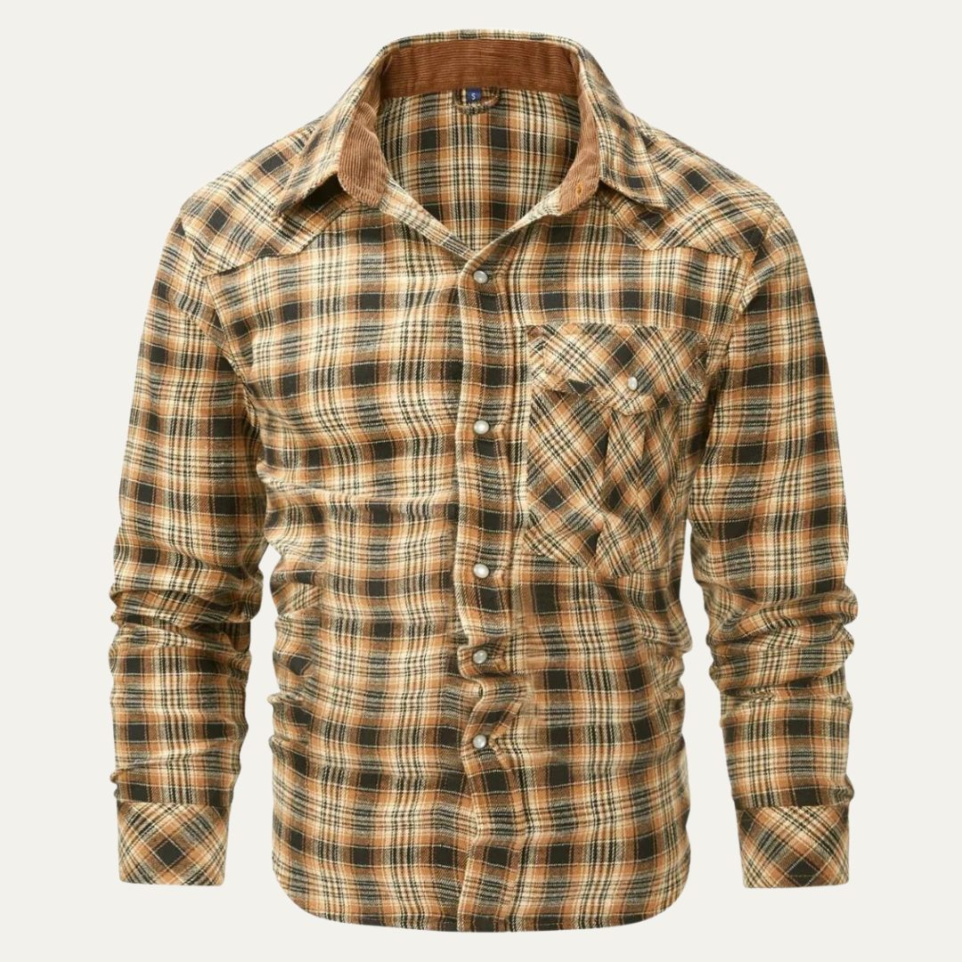 Rustic Plaid Casual Flannel Shirt