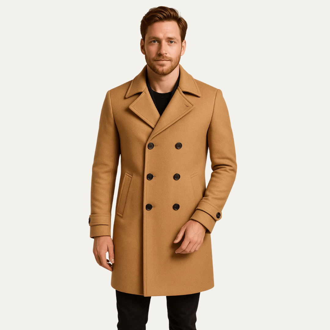 Warm Navy Blue Winter Coat for Men