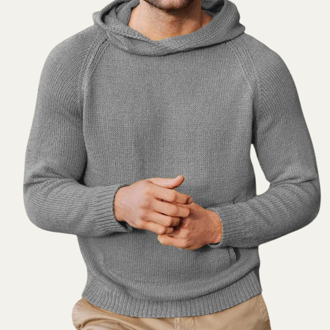 Men's Fitted Crew Neck Pullover Hoodie