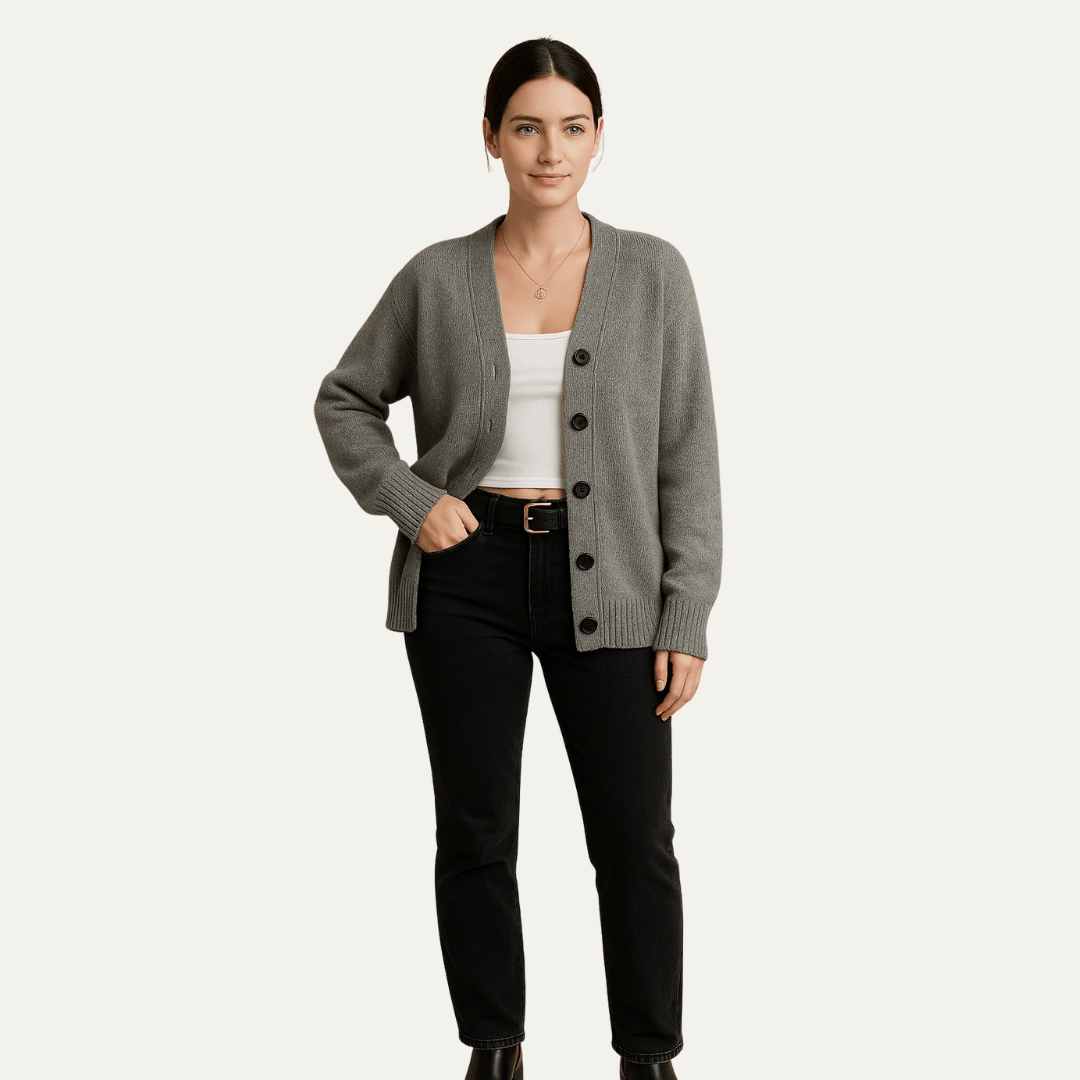 Relaxed Fit Open Front Cardigan Sweater