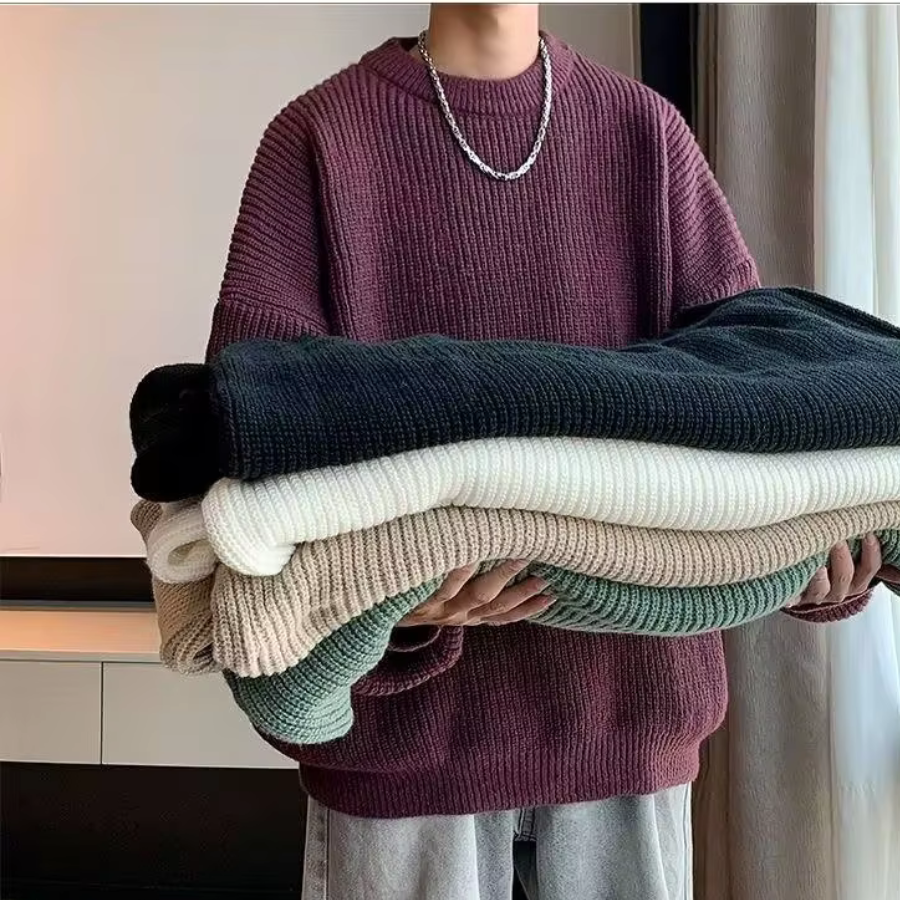 Mens Wool Blend Sweater Oversized Fit - OutfitLondon