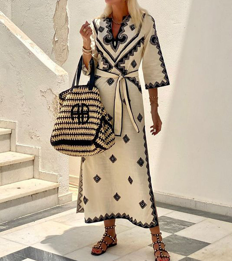 Comfy Summer Maxi Dress for Women with Short Sleeves - OutfitLondon