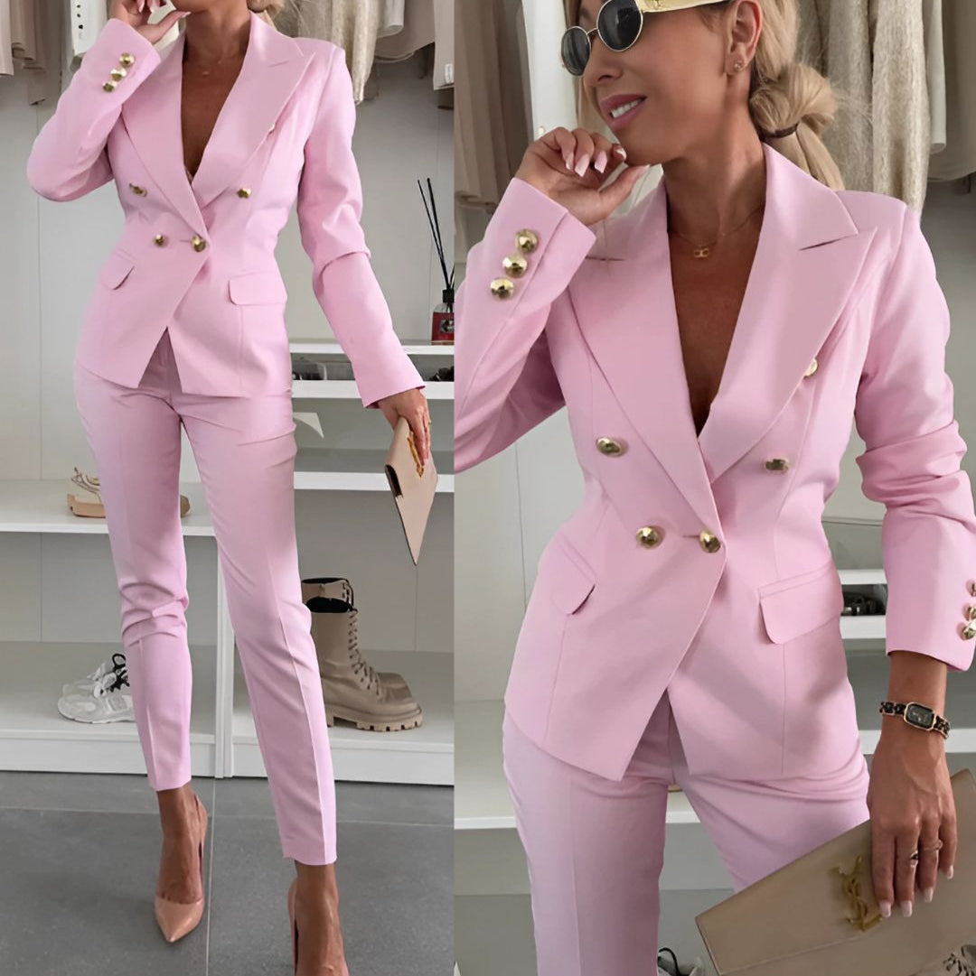 Classic Two Piece Suit Jacket and Pants Set