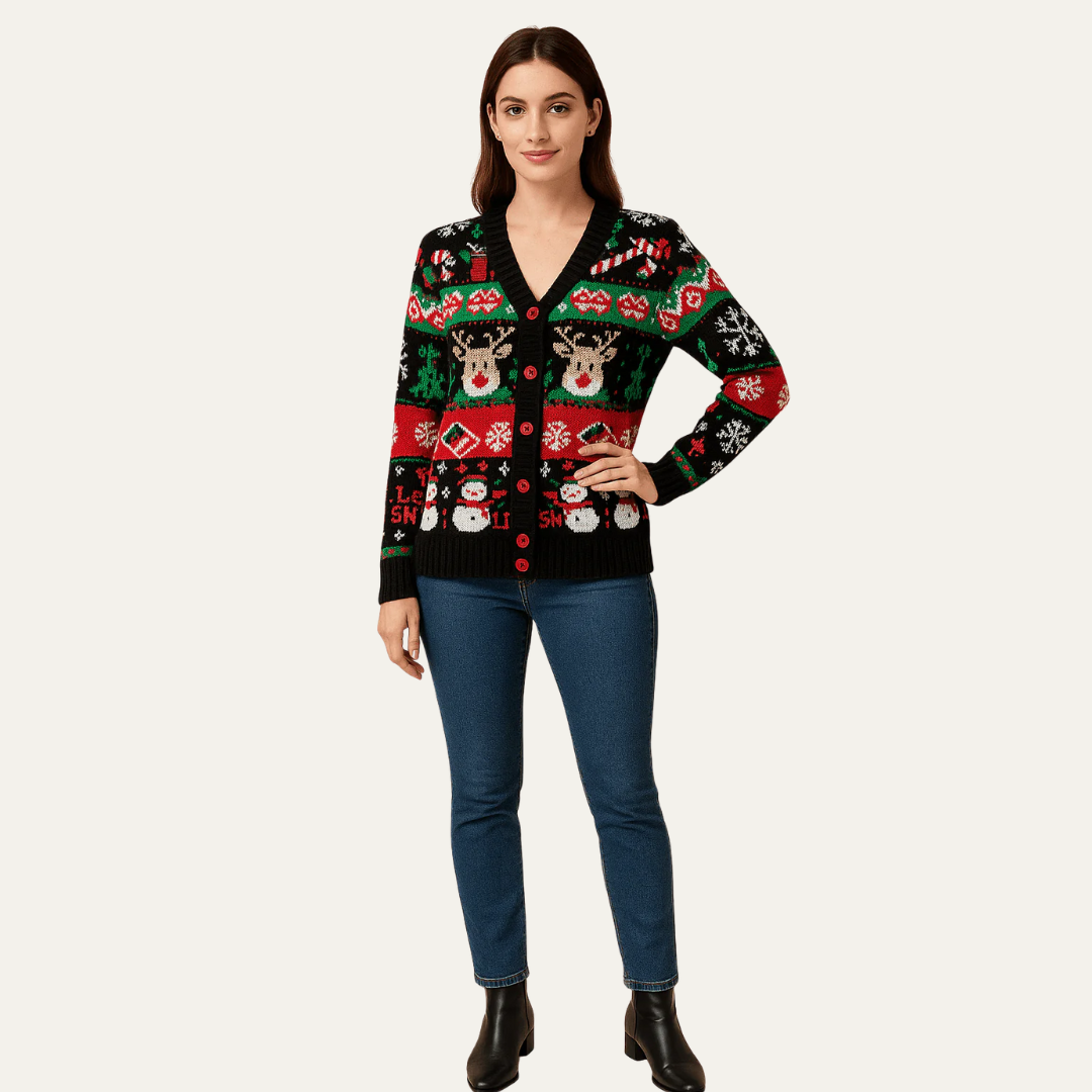 Ladies' Christmas Cable Knit Sweater