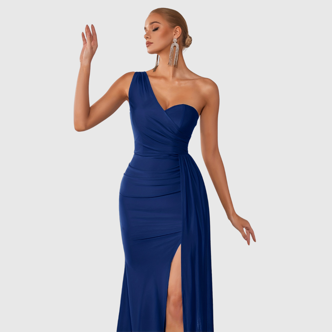 Asymmetrical Floor Length Evening Dress