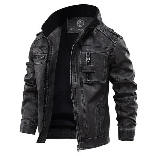 Classic Biker Genuine Leather Motorcycle Jacket - OutfitLondon