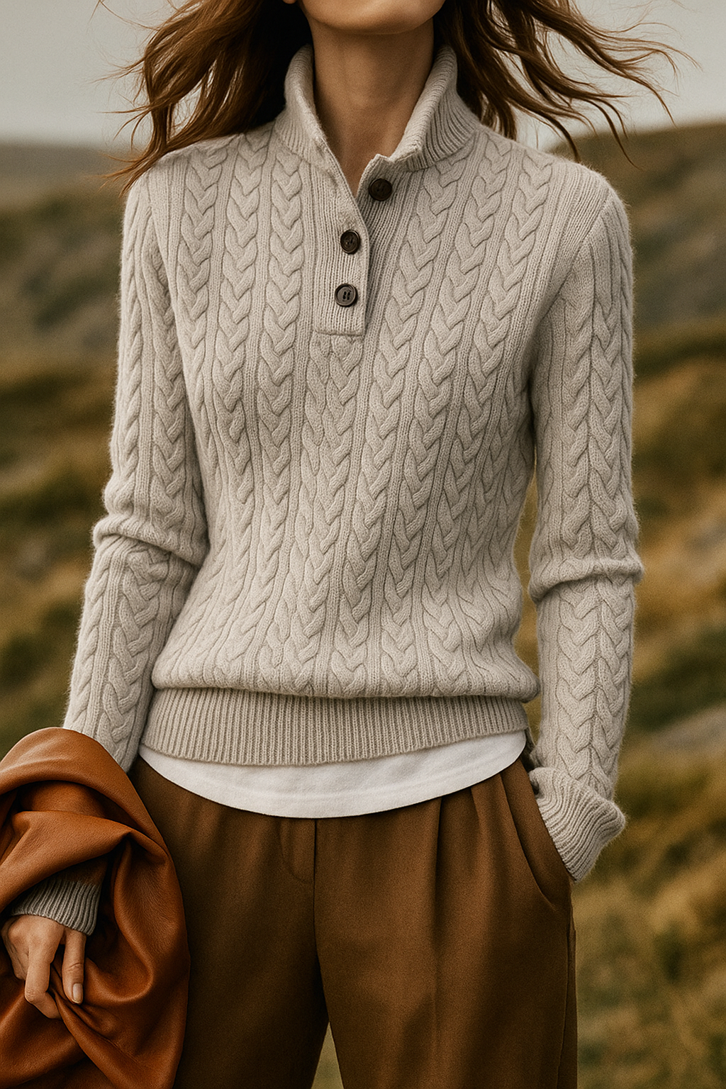 Cozy Crew Neck Cashmere Pullover Sweater