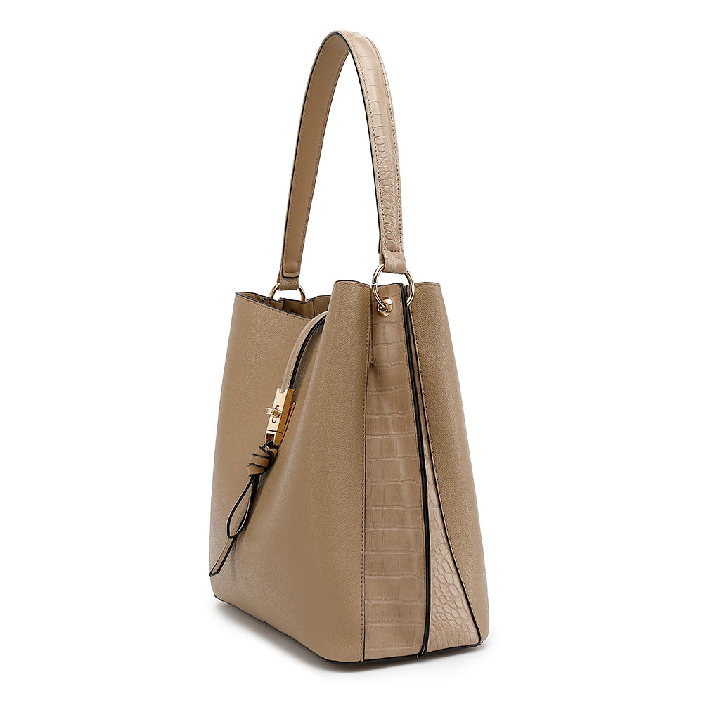 Fashionable Hobo Bag with Exotic Details
