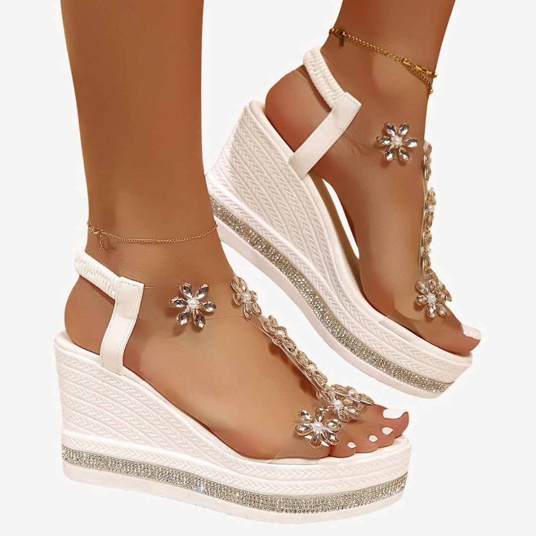 Orthopedic Wedge Sandals Women Floral Clear