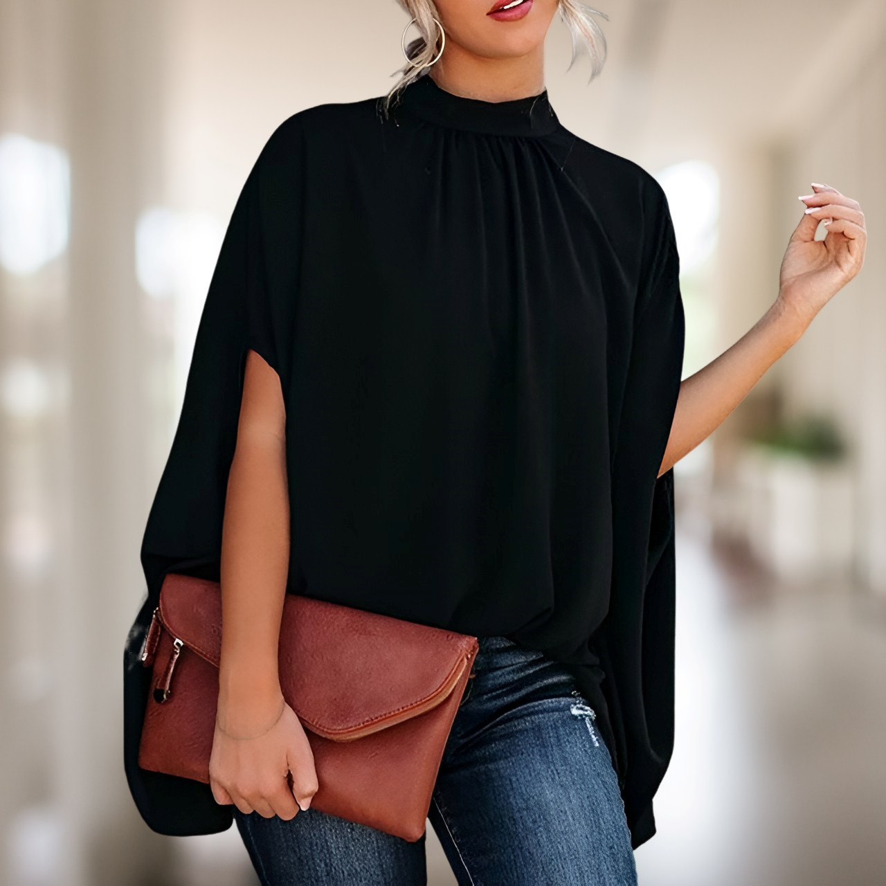 Women's Elegant Floral Loose Fit Top
