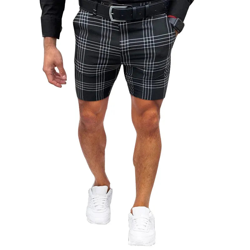 Relaxed Fit Plaid Shorts for Men
