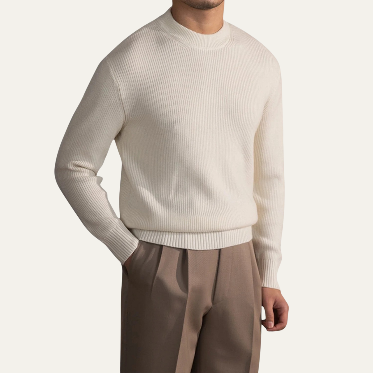 Warm Men's Wool Crew Neck Sweater
