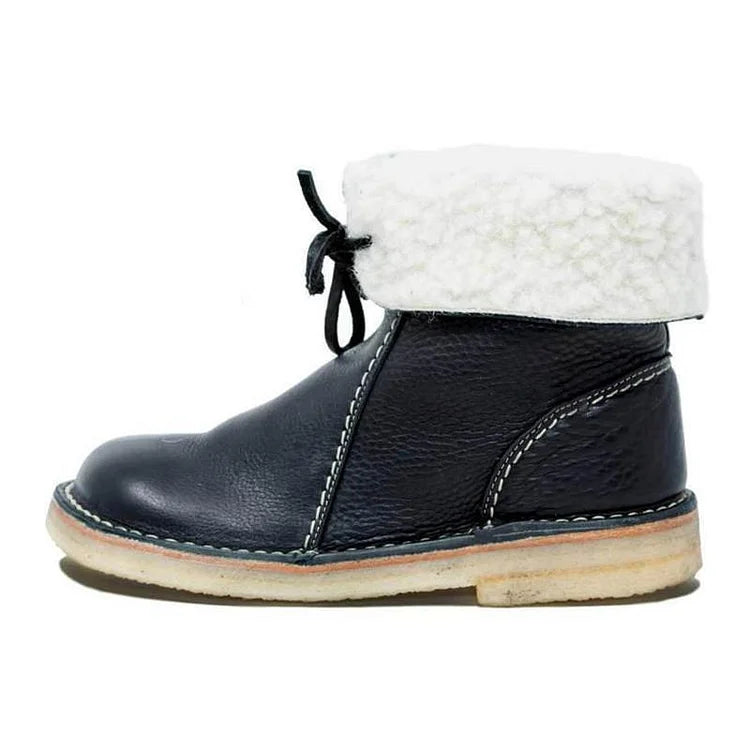 Warm Fuzzy Lace Up Winter Snow Boots