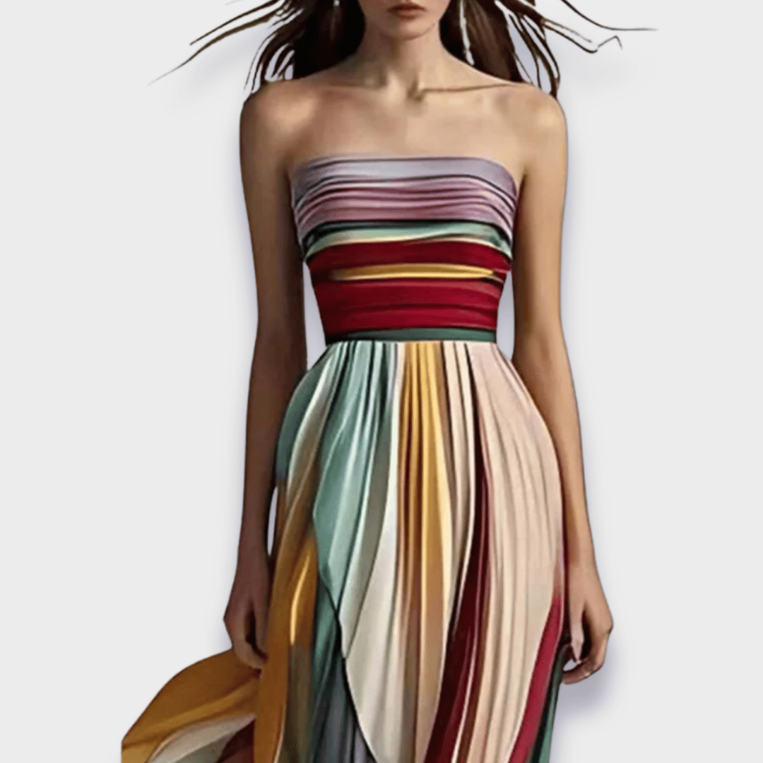 Chic Maxi Dress with Bright Ruffles and Off Shoulder Style